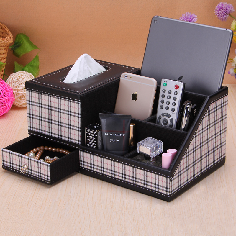 Kafran leather multi-function tissue box Toilet paper box Living room light luxury desktop cosmetics remote control storage box