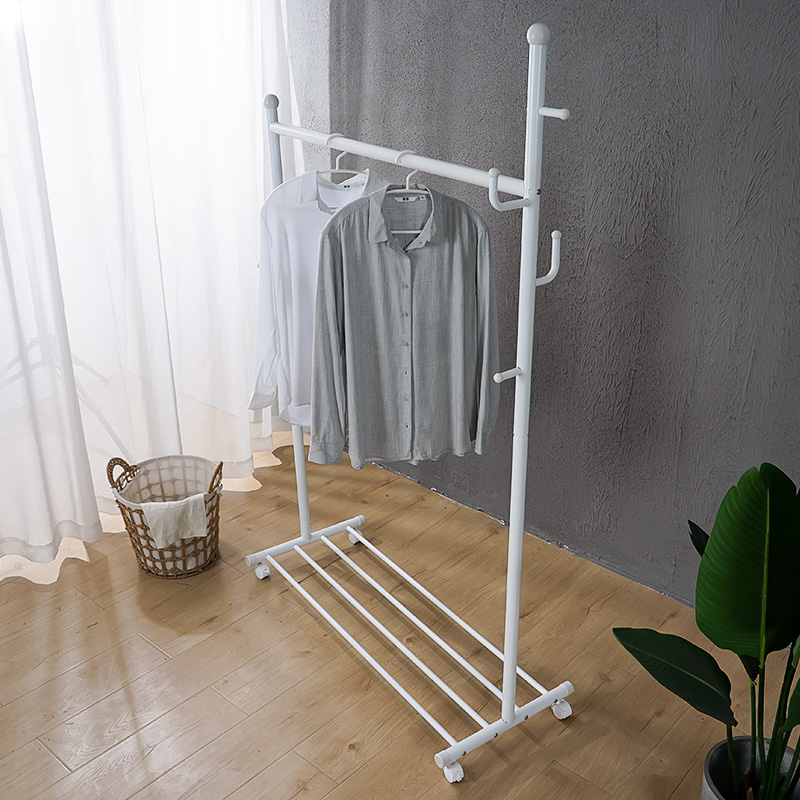 Residence Clothes Hangers Landing bedrooms Easy Home Mobile Clothes Racks Single Lever Type Indoor Small Cloakhat Rack