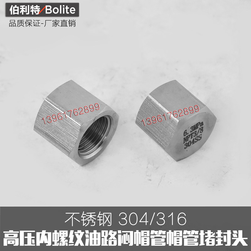 Stainless steel 304316 carbon steel high-pressure oil circuit smoldering cap internal wire choke plug pipe cap pipe blocking head NPZGGBSTP