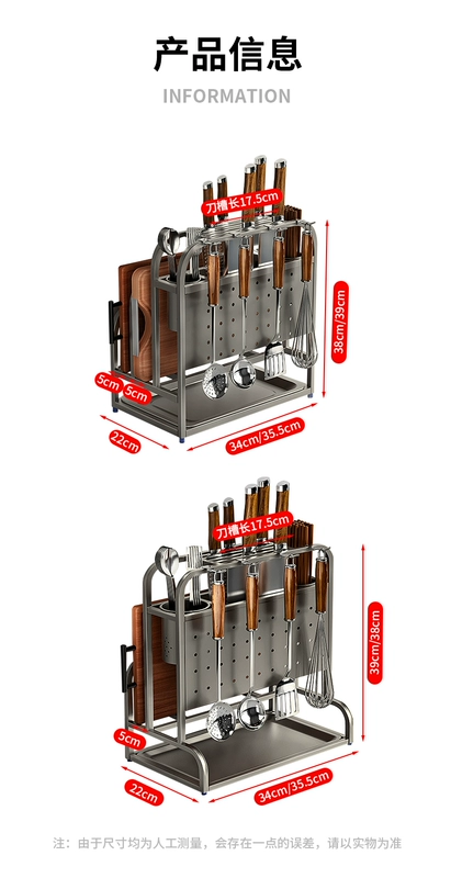 Súng Xám Giá Bếp Inox 304 Giá Để Dao Đa Năng Tích Hợp Giá Để Dao Thớt Vị Trí Kệ kệ bát nâng hạ kệ gia vị hafele