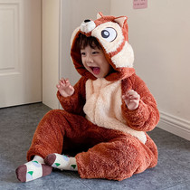 Chicitti children conjoined pajamas boys girls baby animals Home Clothing Flannel Cornel Velvet Autumn Winter Clothing