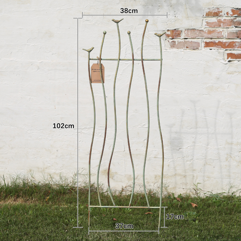Fall in Love with the Garden: Vintage-Style Wrought Iron Grid Birdhouse Climbing Trellis for Roses and Clematis, Climbing Flower Support Fence