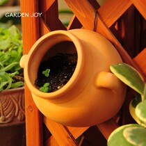 Fall in love with the garden) fine pottery pot foreign trade export flowerpot double ear wall hanging Jiangsu Zhejiang Shanghai Anhui full hundred