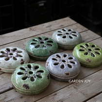 Fall in love with the garden) garden groceries mosquito plate glazed red pottery courtyard decoration creative home indoor aromatherapy stove