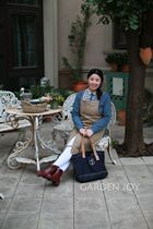 Fall in love with the garden) Garden groceries exported to Japan makeup India imported shoulder belt canvas bag