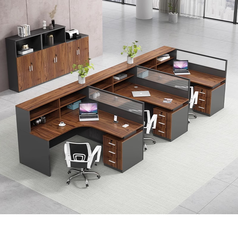 Staff Desk Simple Modern 4/6 Person Workstation Desk Screen Booth Office Desk and Chair Combination Office Furniture