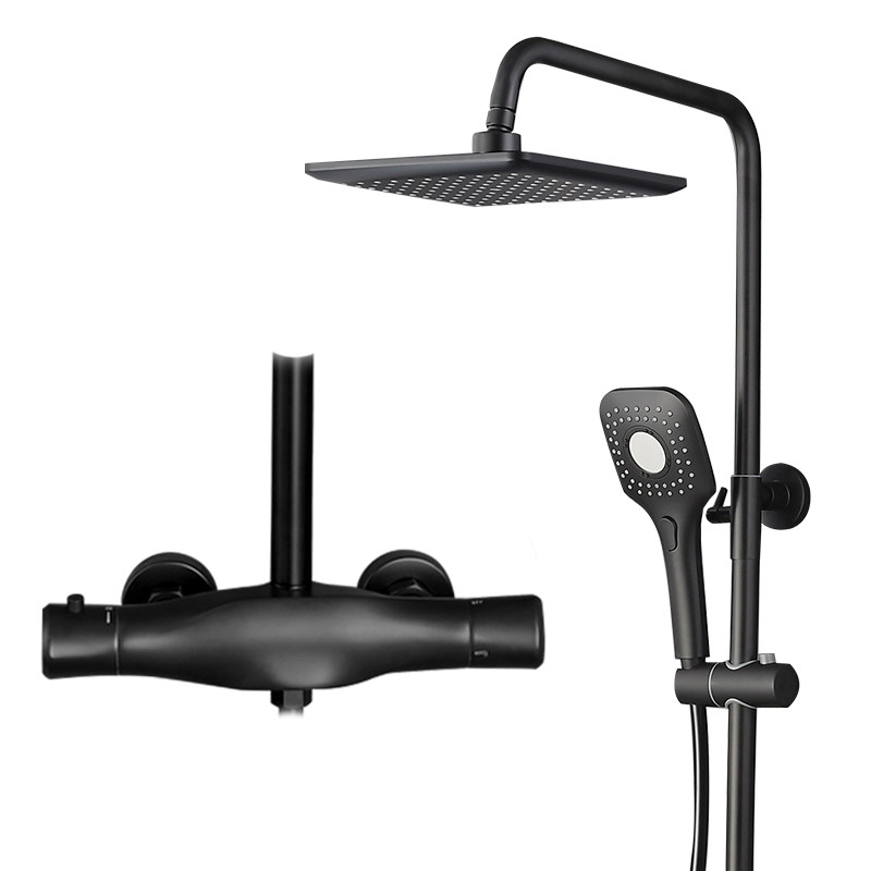 Bathroom black bathroom shower set faucet shower room wall-mounted embedded