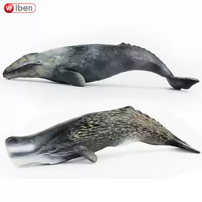 Simulation of marine life whale model large sperm whale gray whale plastic boys and girls toy gifts cognitive ornaments