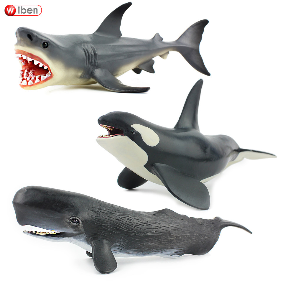 Simulation Great White Shark Smears Whale Great Killer Whale Marine Life Animal Model Shark Submarine children Cognitive Toys