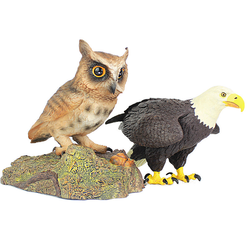 Solid Emulation Animal World Owl Model Oversized White Head Sea Sculpture Male Child Toys Cognitive Pendulum