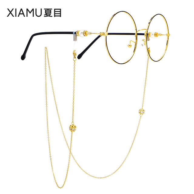 Metal glasses chain retro Lolita palace anti-slip halter personality fashion sunglasses reading glasses chain rope