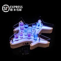 B52 J-glowing aircraft-shaped KTV bar wine cup holder 15ml bullet cup holder black acrylic wine rack customized