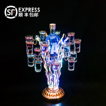 Luminous fireworks cup holder creative personality bar KTV wine cocktail shelf led glowing bullet cup holder