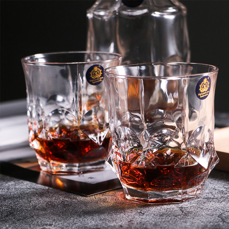 Ripple Lead-free Crystal Suit Glass Foreign Wine Glass Whisky Cup Thickened Beer Cups Creative Juice Cups Thick