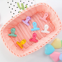 Korea ins pink storage small clip grid photo clip Snack sealing clip Iron clip Office paper file