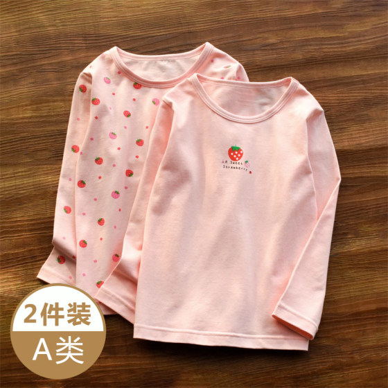 Girls' Autumn Clothes Category A pure cotton long-sleeved T-shirts children's bottoming shirts for older children spring and autumn bottoming clothes girls' spring tops