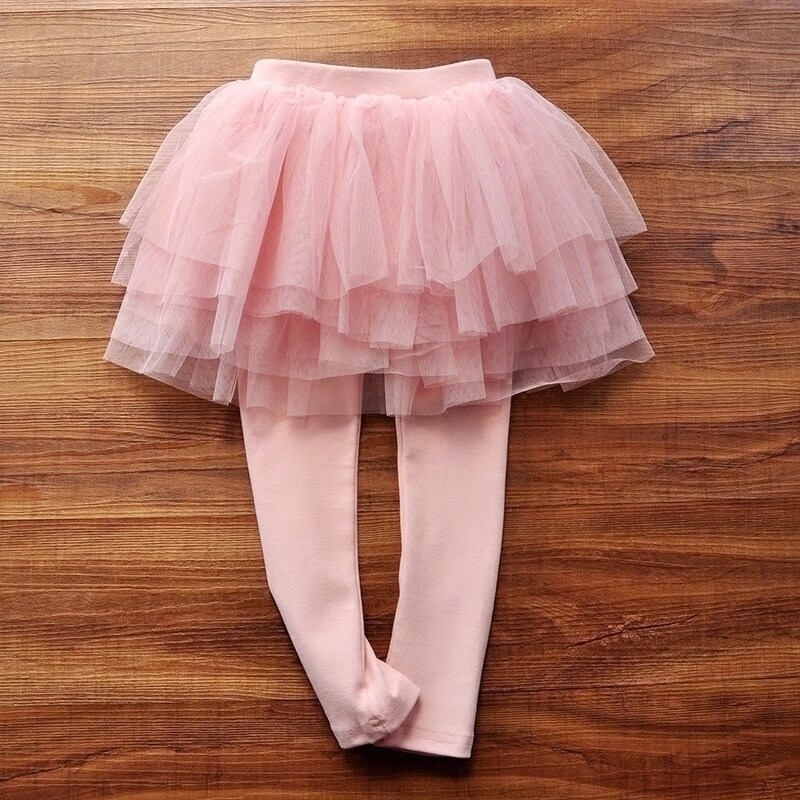 Girls 'Tutu culottes Children's solid color fake two-piece pants Girls' autumn 2021 new children's culottes tide