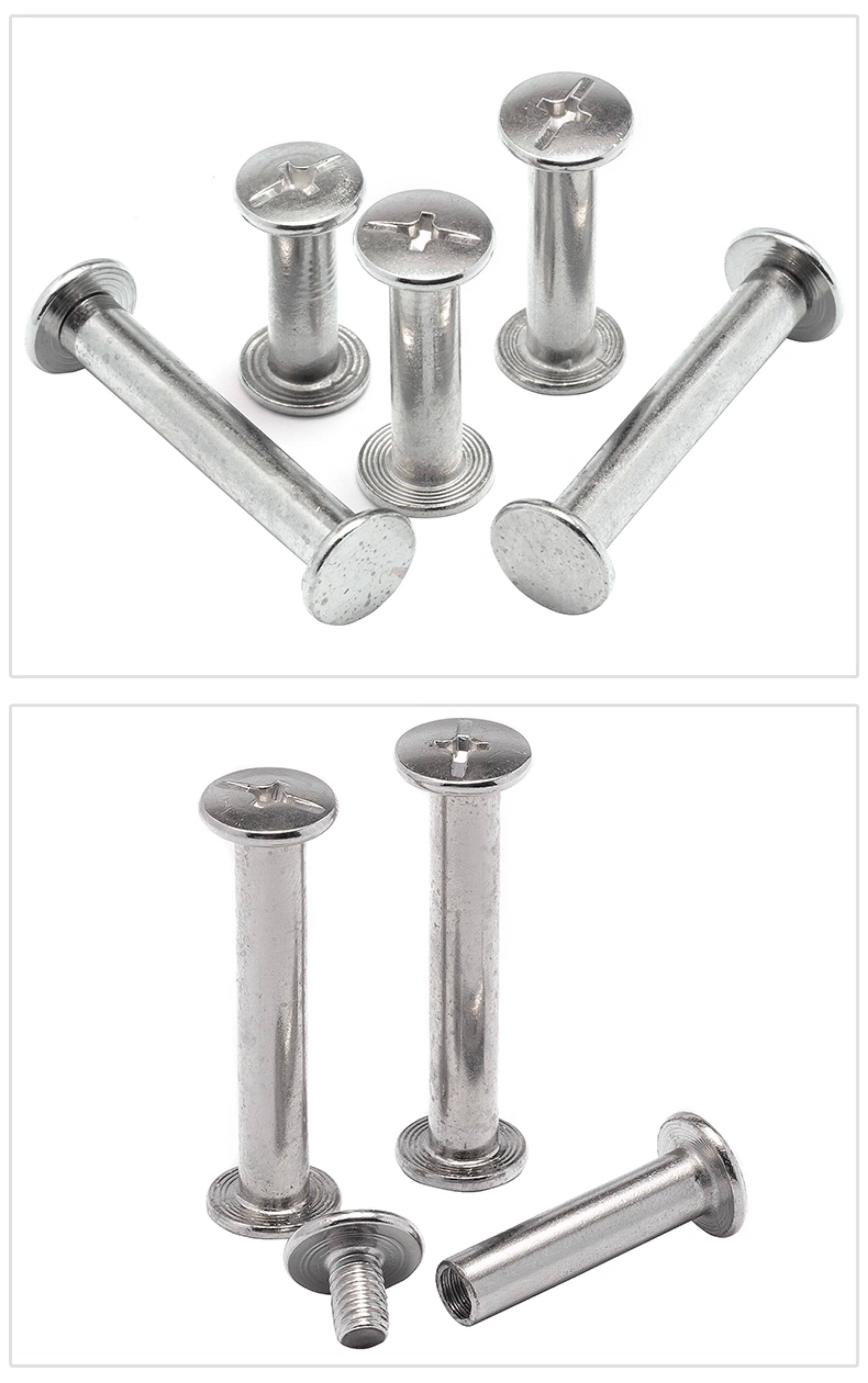 Винт 镀镍子母铆钉丝/菜谱钉相册对接账本样册对锁螺丝对锁装订螺钉d5 Strong