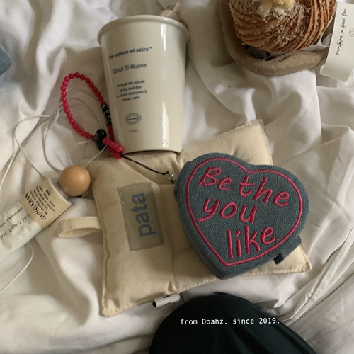 Джинсовая коробочка для хранения в форме сердца, портативное кольцо, серьги, ювелирное украшение для путешествий, сумка-органайзер, небольшая сумка, подарок на день рождения