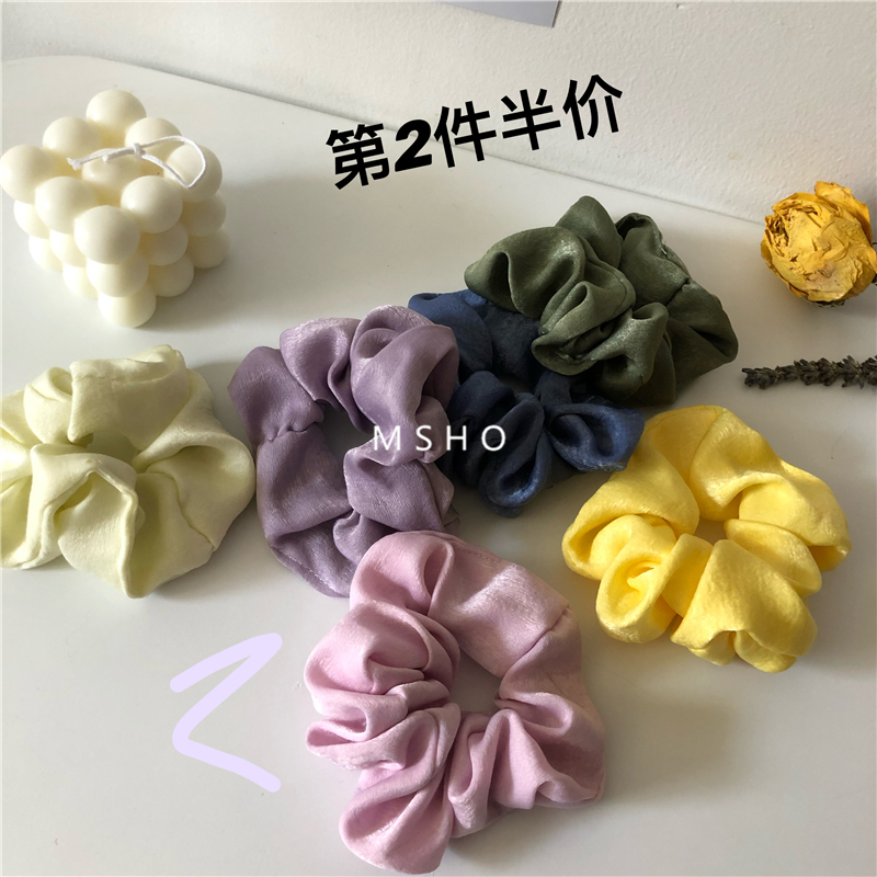 ooahz Jin Zhini with large intestine ring hair ring simple girl cute fresh silk satin retro hair ring ins wind