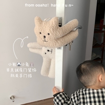 Découvrez la ~ maison mignon engrenage de porte anti-pincée à la main suède suède petits ours petits paparazzi porte-paparazzi porte decor