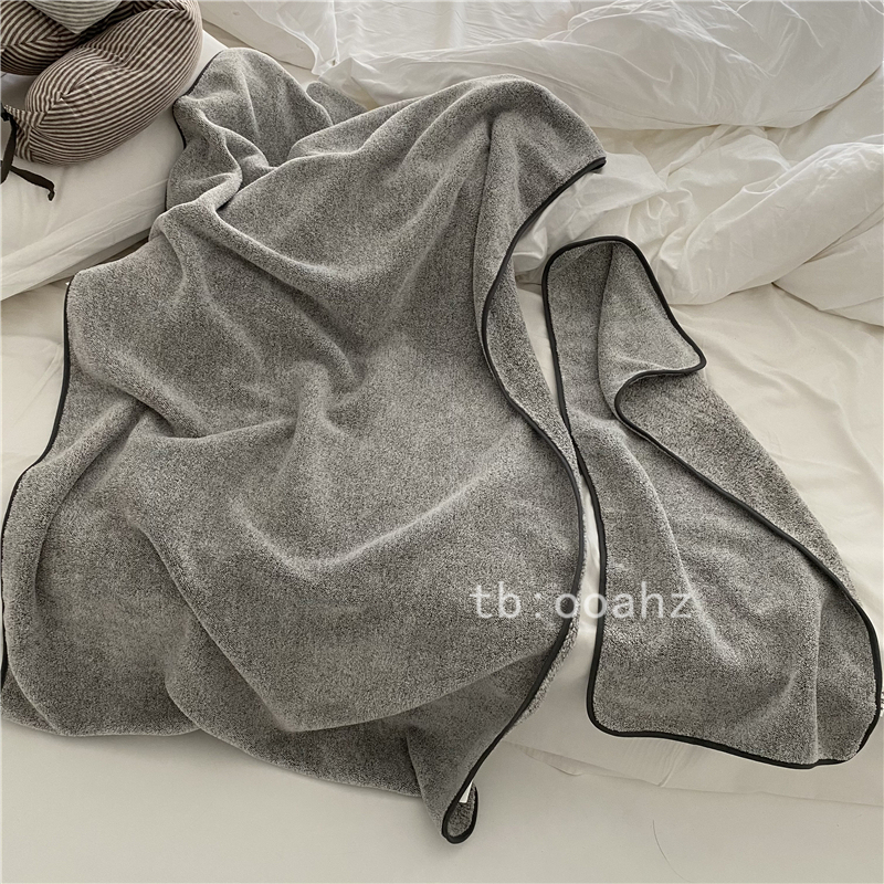 Neutral Style Soft Bamboo Charcoal Fiber Bath Towel Set ins Absorbent Quick-Drying Face Wash and Bath Towel for Couples