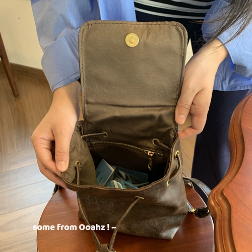 Коричневый полиуретановый рюкзак, качественная сумка на одно плечо, в американском стиле