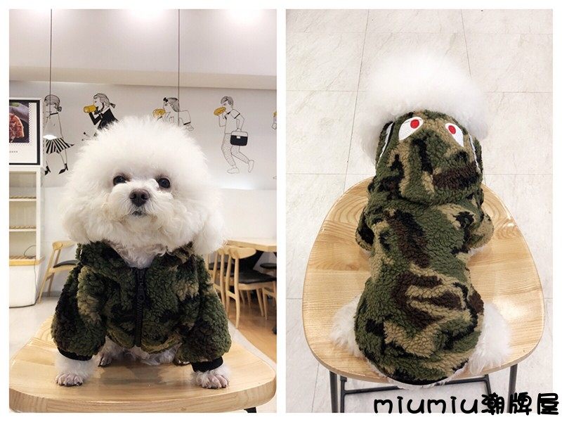 CoCo pets-pet autumn and winter trendy brand shark head coat Teddy bichon lamb fleece cat autumn and winter clothes