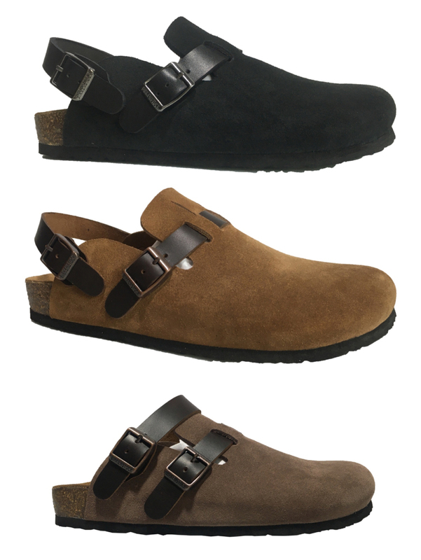 Bmx Unisex Flat-Soled Outdoor Shoes with Back Strap, Dual-Use Suede Leather Toe Cap Shoes, Casual Slip-On Shoes