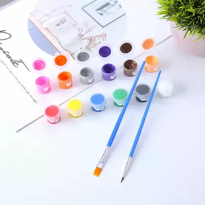 Children's painting diy High-gloss acrylic 6 one-piece painted plaster doll colored graffiti paint with brush set