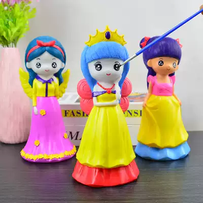 Children's painted enamel handmade diy coloring doll White embryo ceramic painting coloring piggy bank hand-painted toy female