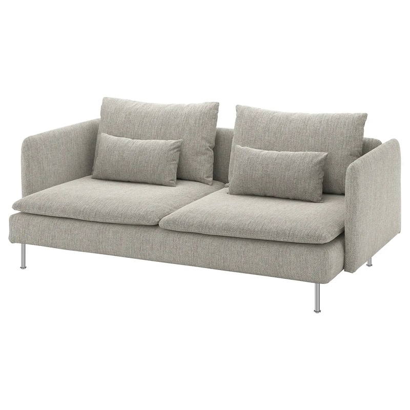 Ikea Soderhan Three-Seater Sofa with Vapu Fabric, Beige/Brown Fabric Sofa 293.056.99 Ikea Soderhan Three-Seater Sofa with Vapu Fabric, Beige/Brown Fabric Sofa 293.056.99