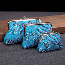 Going abroad to send foreigners small gifts Chinese characteristics classical retro Nanjing Yunjin coin purse coin bag card bag