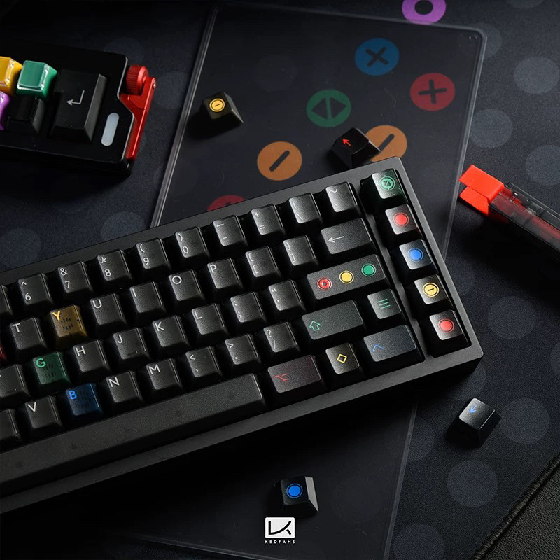 Pbtfans retro dark lights r2 black red green light abs two-tone