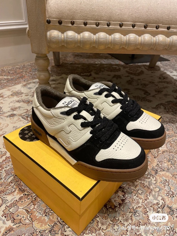 Fendi Black and White Sneakers for Men