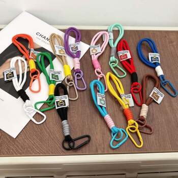 Spot mobile phone lanyard braided lanyard wrist rope new water cup fan short rope anti-lost kettle speaker rope wholesale