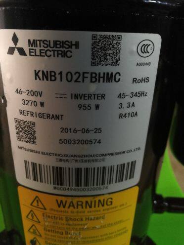 KNB102FBHMC Mitsubishi inverter compressor air conditioning compressor R410A refrigerant