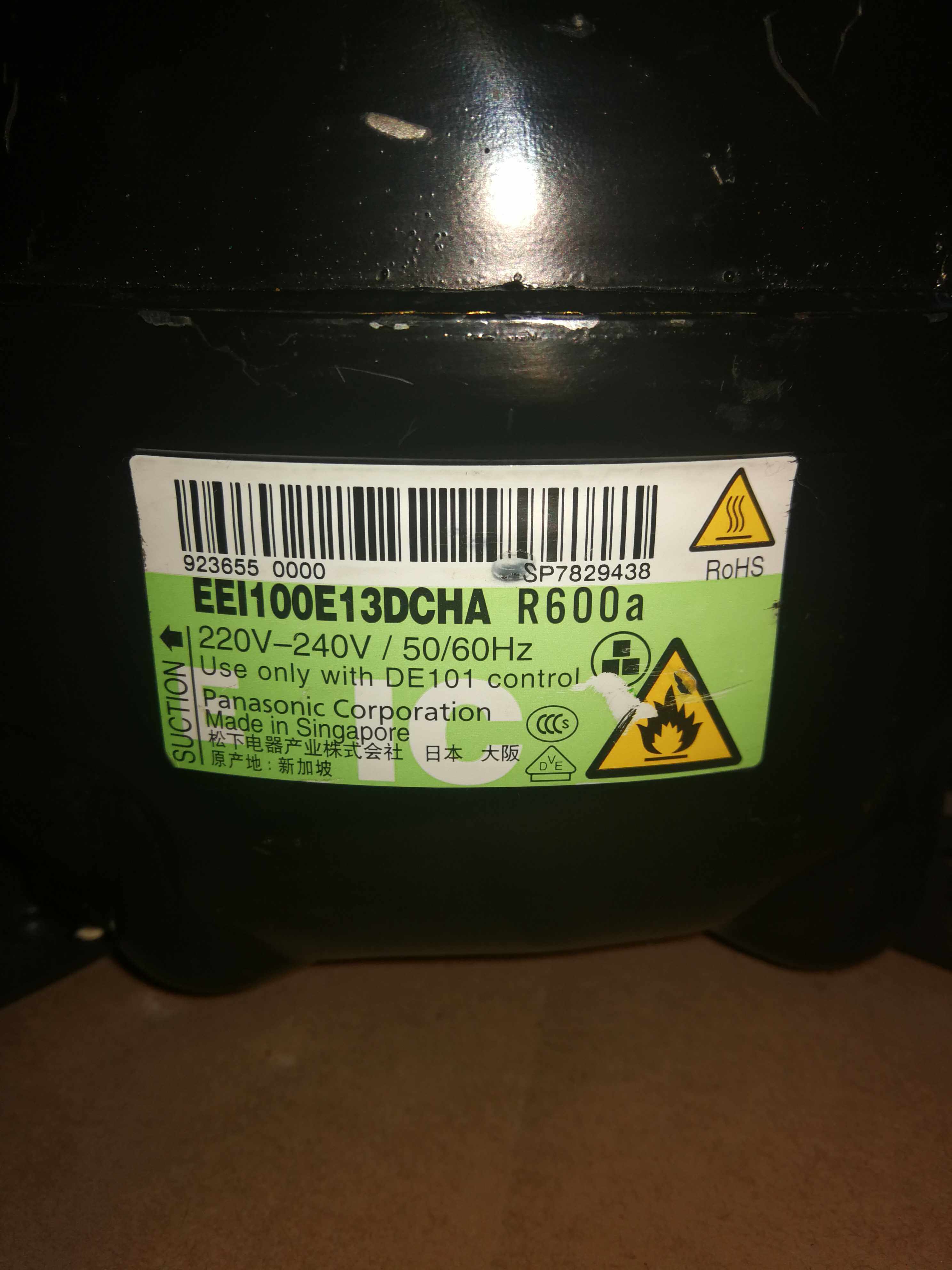 Inverter refrigerator compressor EEI100E13DCHA 220V original end-of-line machine R600a refrigerant