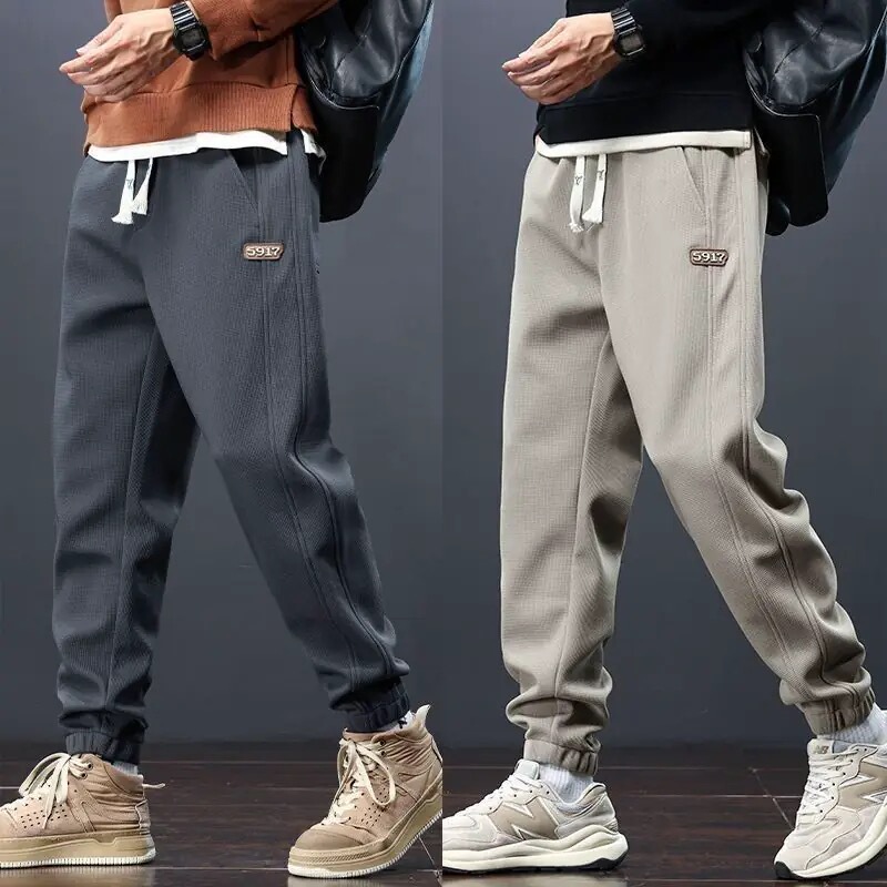 Men's Loose-Fitting Jogger Casual Pants for Autumn and Winter, Fleece-Lined and Thickened, Drawstring Sports Trousers, Versatile Trendy Brand Sweatpants Men's Loose-Fitting Jogger Casual Pants for Autumn and Winter, Fleece-Lined and Thickened, Drawstring Sports Trousers, Versatile Trendy Brand Sweatpants
