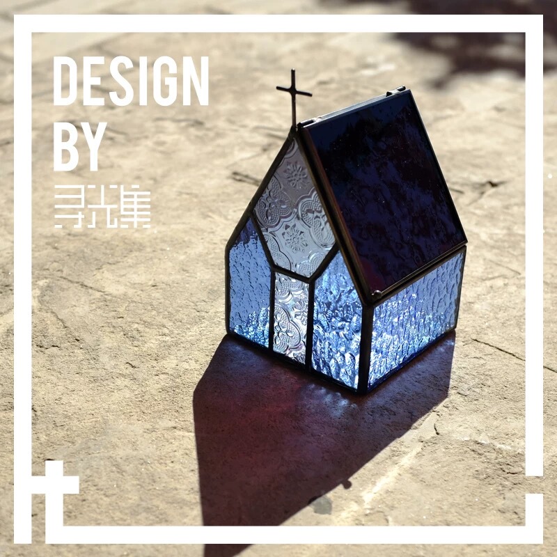 Xun Guang Ji Original Design Sinai Mountain Small Chapel Handmade Stained Glass Storage Church Architectural Light and Shadow Ornaments