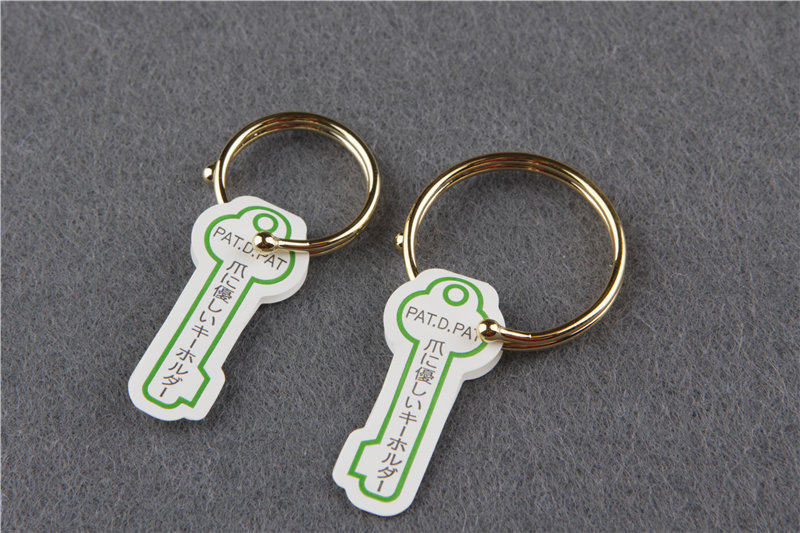 Japan imported hardware plated 18K true gold easy to open key ring plated handmade leather accessories