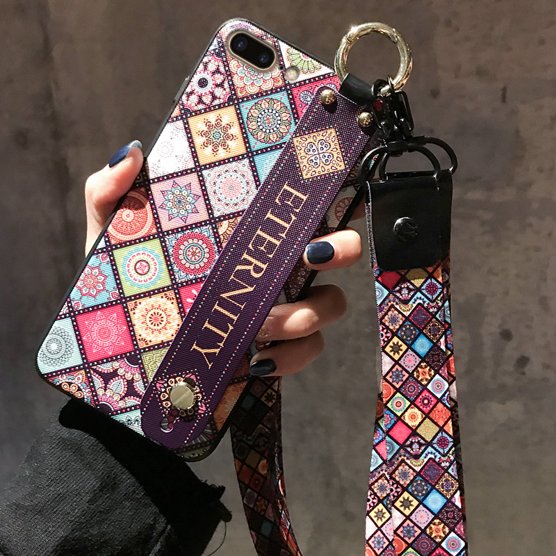 Apple x mobile phone case iPhone xs max new totem Apple 7plus silicone Apple 8plus wrist guard xs women's tide i6 i6s lanyard Apple 6p