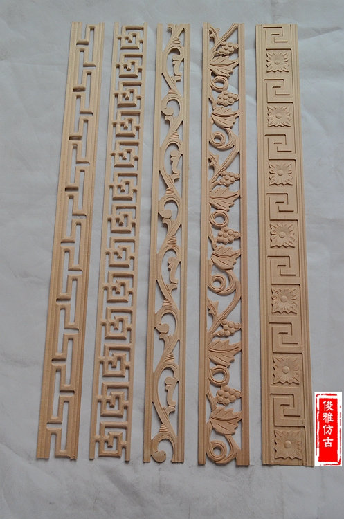 Dongyang wood carving wood line edge decoration background wall door and window set line professional solid wood Chinese antique 10 meters starting shooting - Taobao