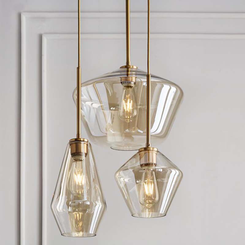 Nordic Style Creative personality Glass bar Table Chandelights Postmodern Minimalist Art Dining Room Eurostyle Atmospheric Luminaire