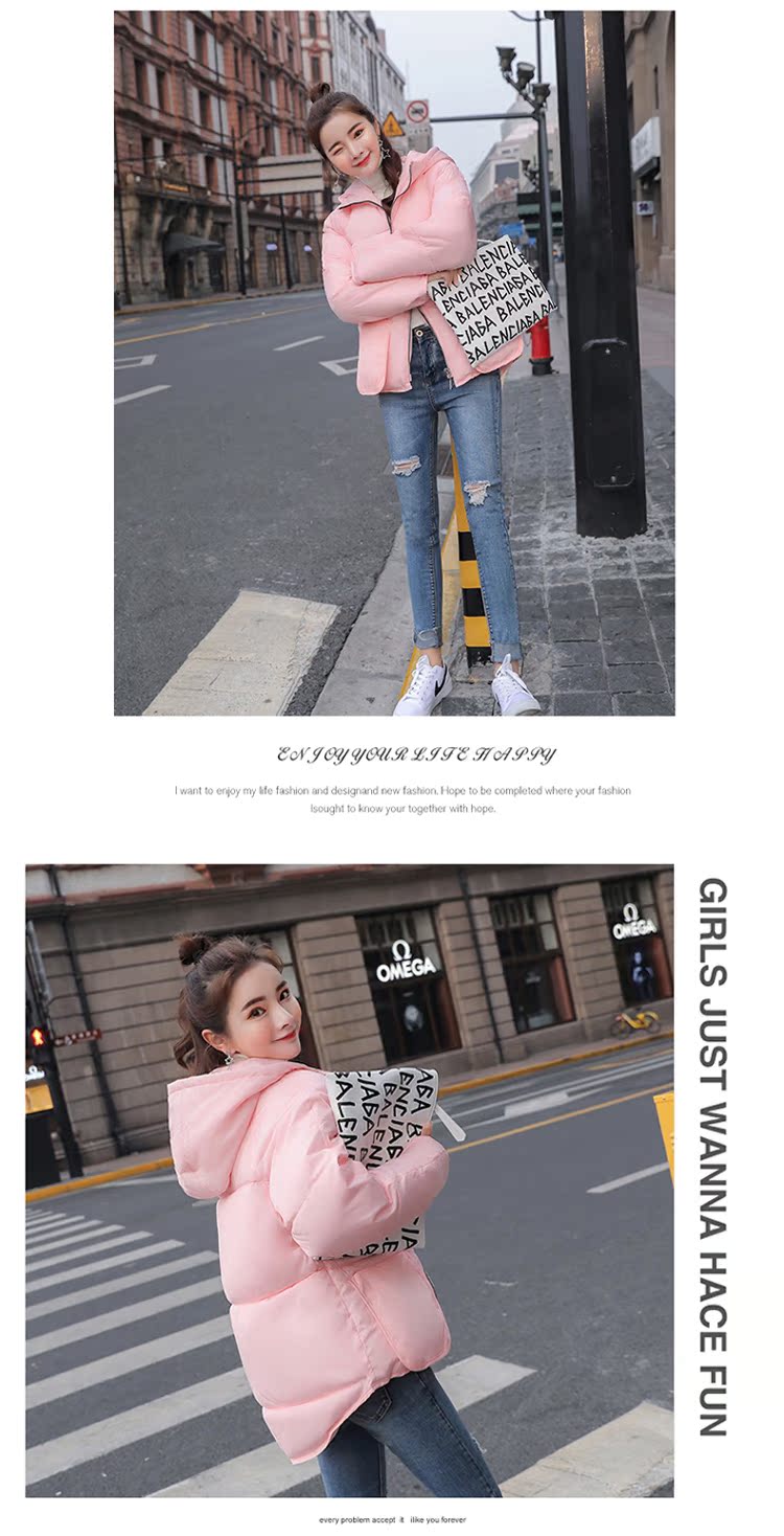 Phiên bản Hàn Quốc của cháu gái nhỏ cotton 2018 mùa đông áo mới chống mùa xuống bông pad ngắn lông mềm dịch vụ bánh mì mẫu áo phao đẹp