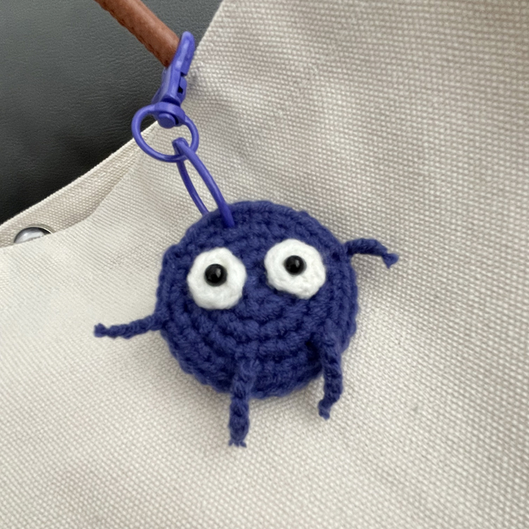 Finished Knitted Crochet Handmade Yarn Teardrop Round Access Card Holder Sesame Street Cookie Monster Airtag Finished Knitted Crochet Handmade Yarn Teardrop Round Access Card Holder Sesame Street Cookie Monster Airtag