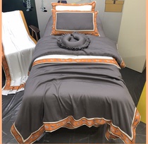 Beauty salon bedspread four-piece set of four seasons universal massage quilt cover Solid color custom bed cover bed cover spa sheets