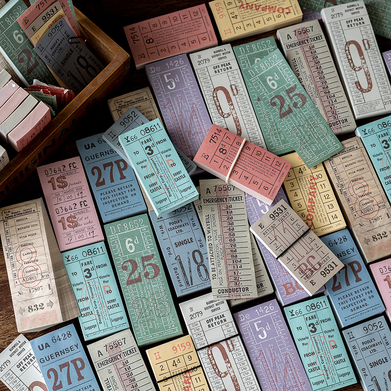 Strangink Retro to sign this retro ticket series Handbooks collage poop sign pairings diy artisanal-Taobao