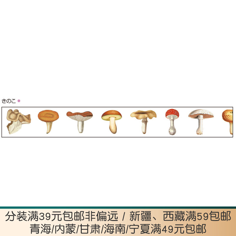Japan mt mushrooms MTEX1P119 retro air salt line decorated collage handledger and paper tape packaging