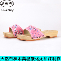 Olimin 2021 Summer new wood Footwear Wood Slippers Women Lovers Slippers Summer Home Cool Tug Bag